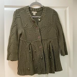 Vertigo Paris Medium Wool Blend Snap- Front Multi-Stitch Knit Sweater